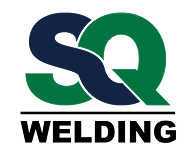 Logo with large, overlapping letters "S" in dark blue and "Q" in green, above the black text "WELDING" in capital letters.